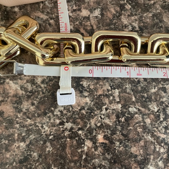 Bottega inspired Beige Dumpling Bag with Gold Chain - Picture 16 of 16